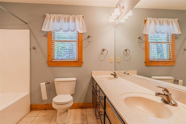 342 Zenith Trl, Ellijay, GA 30540 - bathroom with a sink, toilet, plenty of natural light, and tile patterned flooring