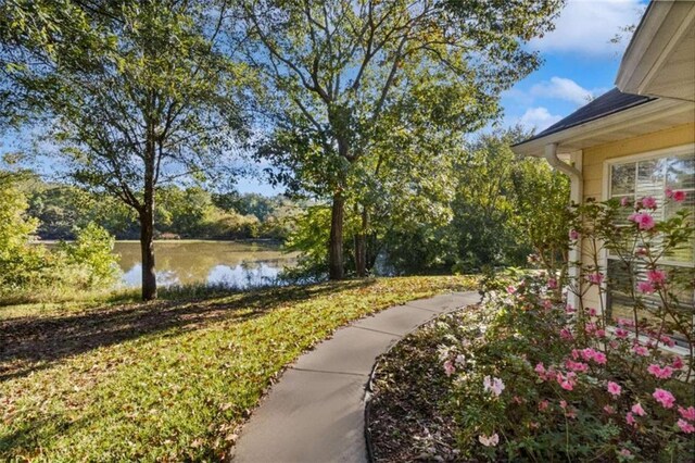 exterior space featuring a water view