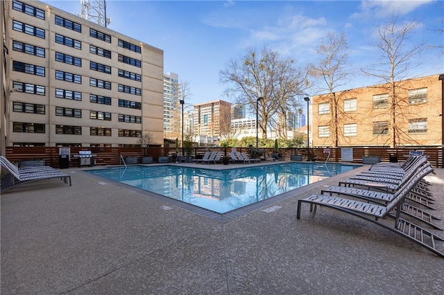 view of pool featuring a patio area