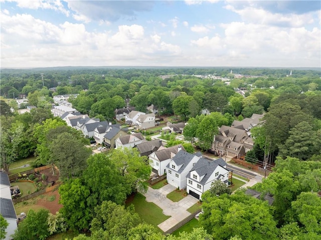 birds eye view of property with a residential view
