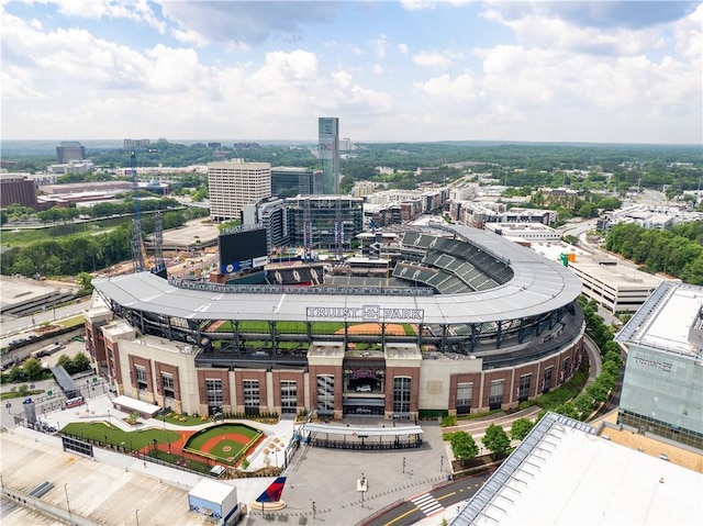 bird's eye view featuring a city view