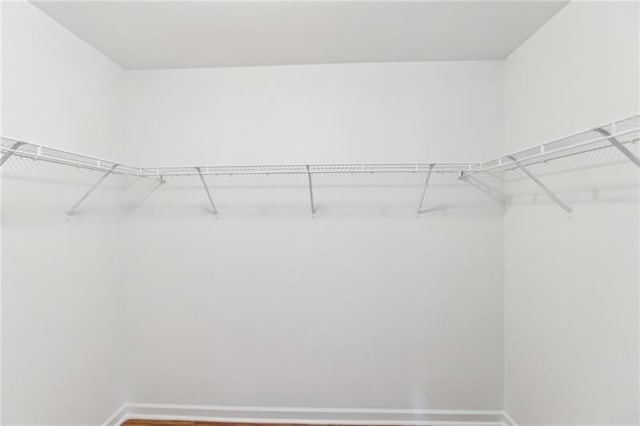 spacious closet with wood finished floors