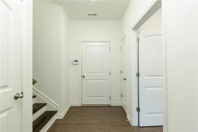 1962 Bainbridge Ln, Chamblee, GA 30345 - hallway featuring dark wood-type flooring and baseboards