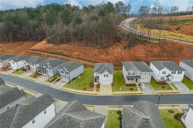 aerial view with a residential view