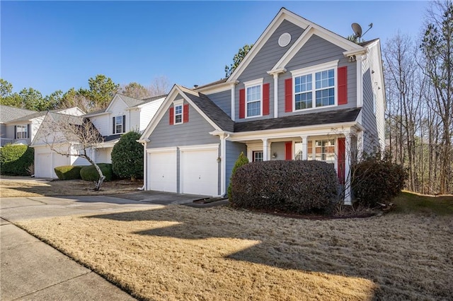 view of front of property featuring a garage