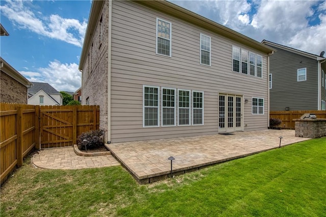 4652 Prater Way SE, Smyrna, GA 30080 - rear view of property featuring a patio, a fenced backyard, a gate, and french doors