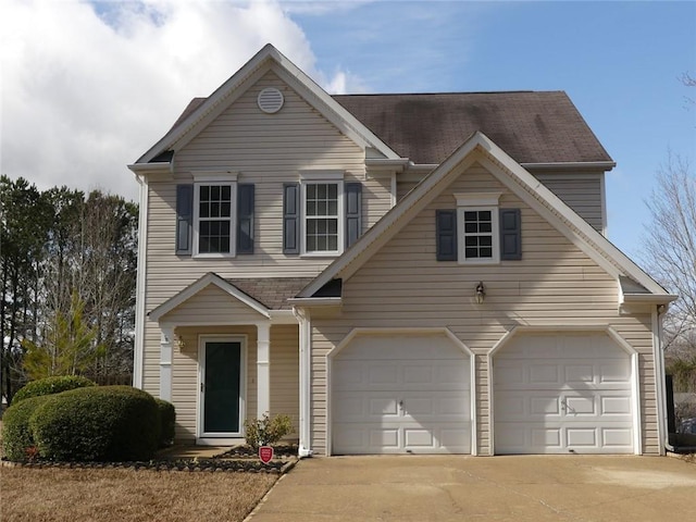 view of front facade with a garage