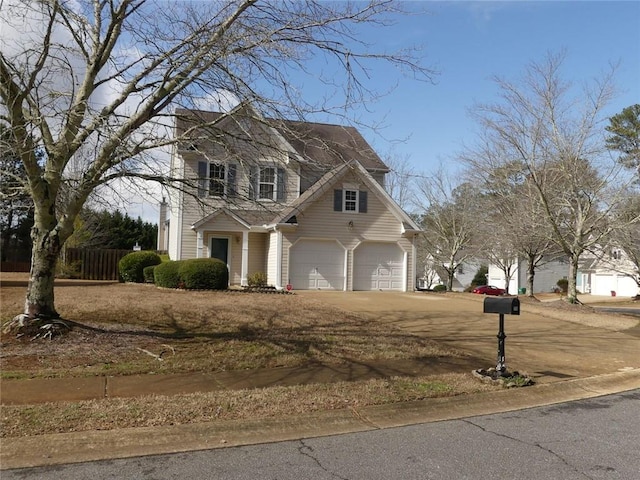 view of property with a garage