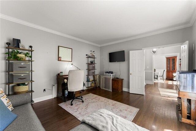 1536 Enota Ave, Gainesville, GA 30501 - living room featuring crown molding, wood finished floors, and a premium fireplace