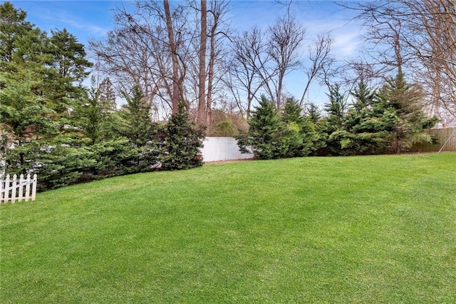 view of yard with fence