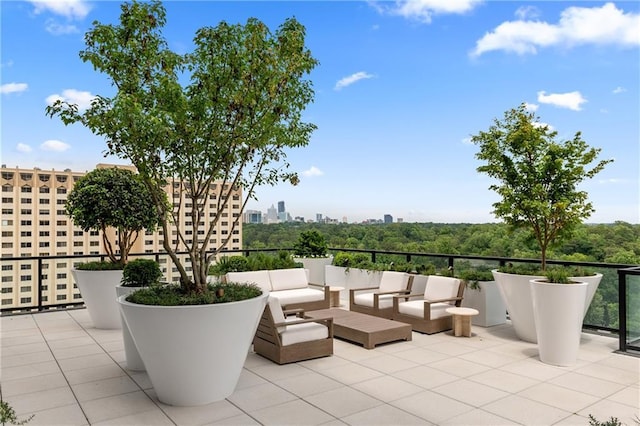 2425 Peachtree Rd NE Unit 1503, Atlanta, GA 30305 - view of patio / terrace with outdoor lounge area and a view of city