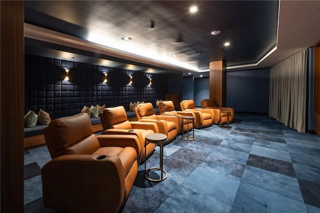 2425 Peachtree Rd NE Unit 1503, Atlanta, GA 30305 - home theater room featuring a tray ceiling