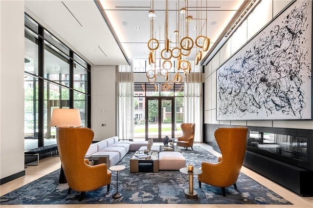 2425 Peachtree Rd NE Unit 1503, Atlanta, GA 30305 - common area featuring floor to ceiling windows