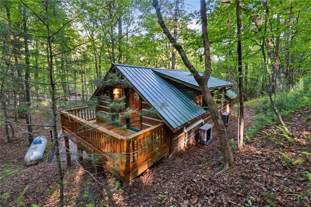 251 Honeysuckle Way, Blue Ridge, GA 30513 - view of outdoor structure featuring central AC and a view of trees