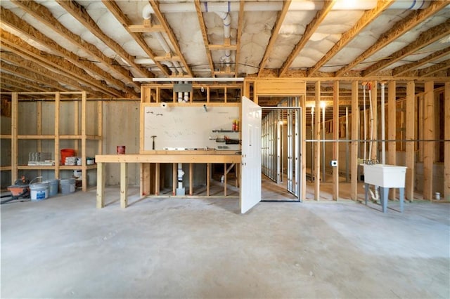 basement featuring sink