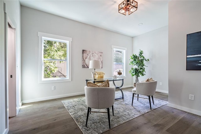 interior space featuring dark wood-type flooring