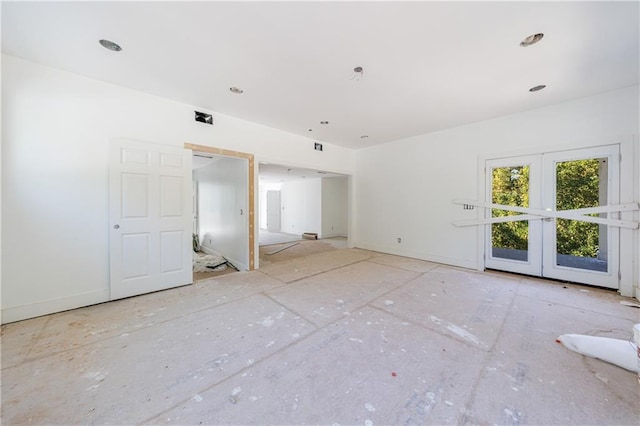 interior space with french doors