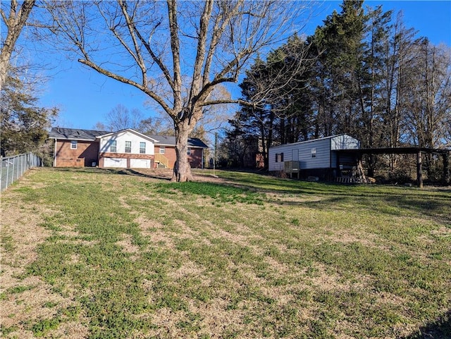 view of yard with fence