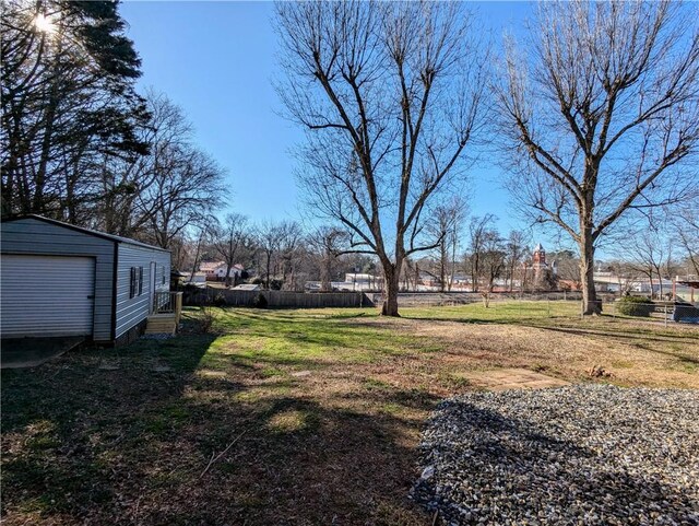 view of yard with fence