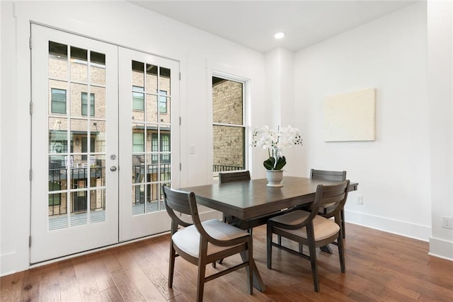 1032 Robert Smalls Way, Atlanta, GA 30318 - dining area with french doors, wood finished floors, baseboards, and recessed lighting