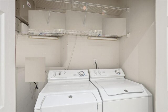 laundry room with washer and clothes dryer and laundry area