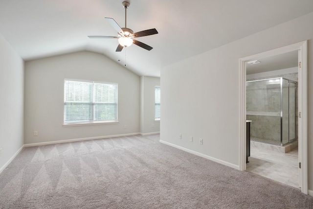 1360 Sugar Glen Ct, Lawrenceville, GA 30044 - carpeted empty room with a ceiling fan, baseboards, and lofted ceiling