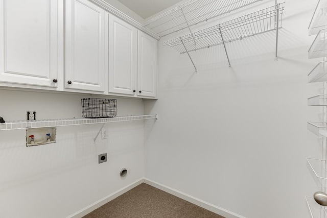 7405 Brookstone Way, Flowery Branch, GA 30542 - laundry room with hookup for an electric dryer, washer hookup, cabinet space, and carpet
