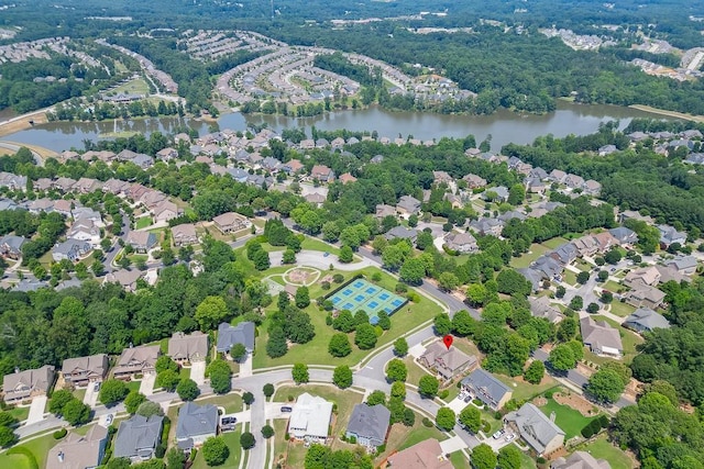 7405 Brookstone Way, Flowery Branch, GA 30542 - aerial view of residential area featuring a nearby body of water