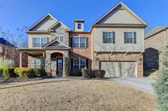 craftsman-style home with a garage