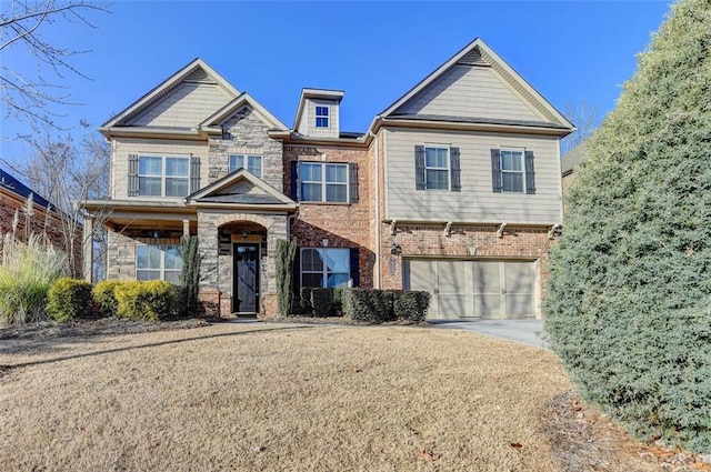 craftsman-style home with a garage