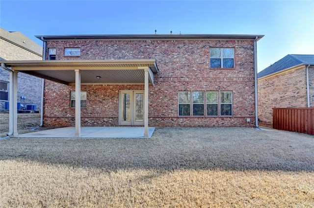 rear view of house featuring a patio area