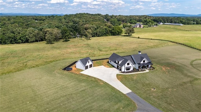 aerial view featuring a rural view