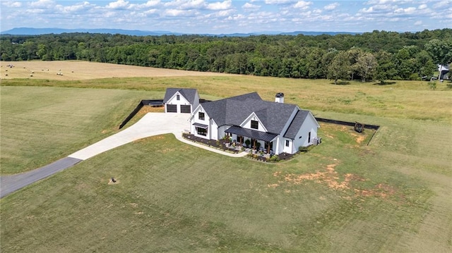 drone / aerial view with a rural view