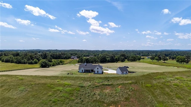 drone / aerial view with a rural view