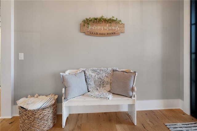 sitting room featuring hardwood / wood-style floors