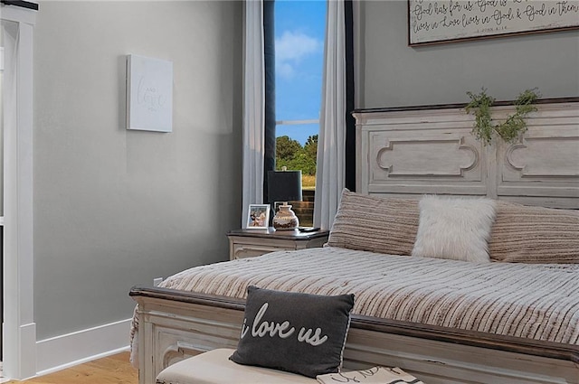 bedroom featuring light hardwood / wood-style flooring