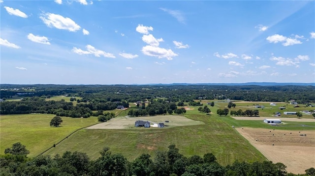 bird's eye view with a rural view