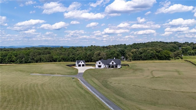 drone / aerial view featuring a rural view