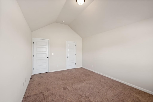 additional living space with carpet floors and lofted ceiling