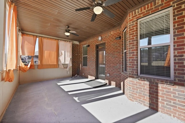 view of patio with ceiling fan