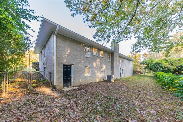 back of property with central air condition unit