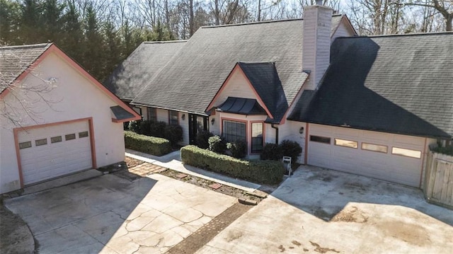 view of front of home with a garage