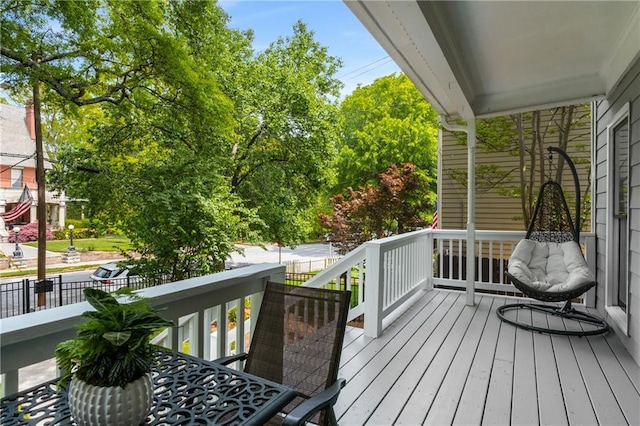 wooden deck with a porch