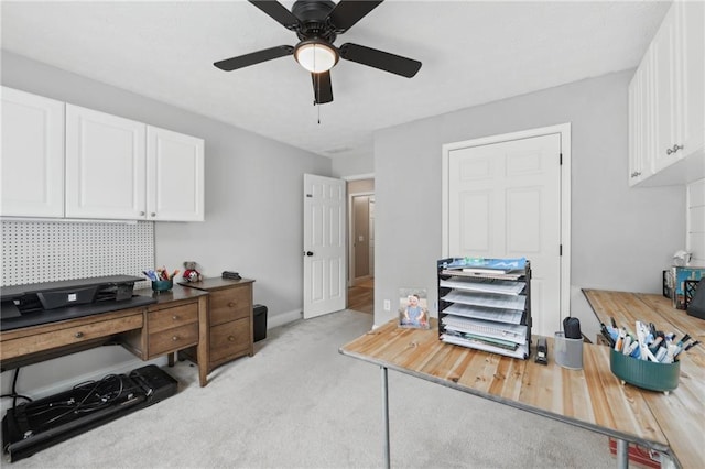 219 Summit Chase Dr, Jefferson, GA 30549 - office with light colored carpet, a ceiling fan, and baseboards