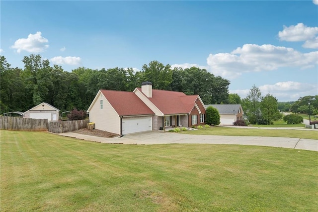 219 Summit Chase Dr, Jefferson, GA 30549 - ranch-style house featuring driveway, a chimney, and an attached garage