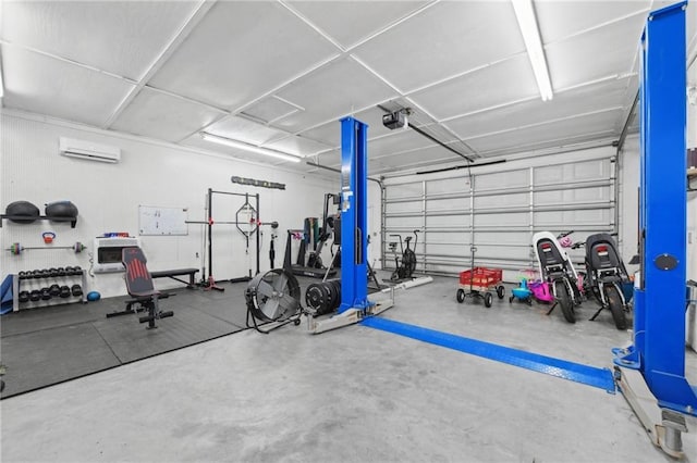 219 Summit Chase Dr, Jefferson, GA 30549 - garage featuring an AC wall unit and a garage door opener
