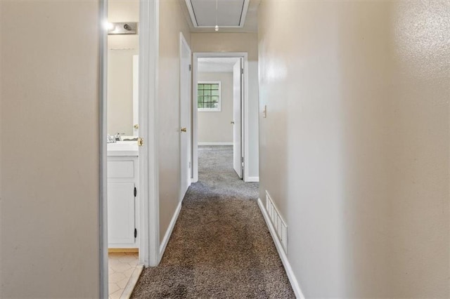 1513 Dupree Rd, Woodstock, GA 30189 - hallway featuring attic access and light colored carpet