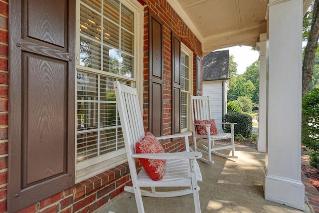 view of patio featuring covered porch