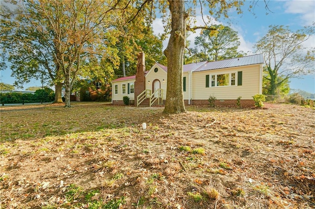 view of single story home