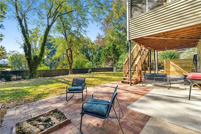 view of patio with an outdoor hangout area